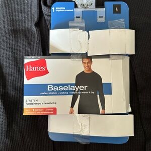 Hanes Black Longsleeve Baselayer Crewneck Shirt
